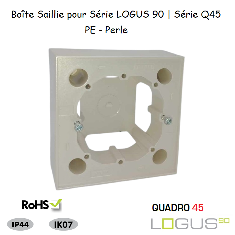 Boite Saillie pour Logus90 ou série Quadro 45 pour goulotte série 10 Moulures 10976APE