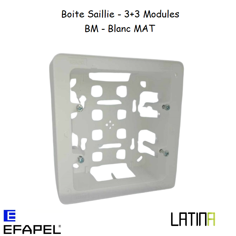 Boîte Saillie - 3+3 Modules 41987ABM Blanc MAT