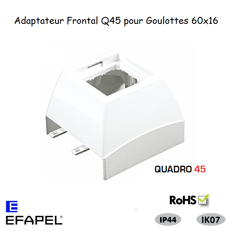 Adaptateur frontal série Quadro 45 pour goulotte série 10 Moulures 10988