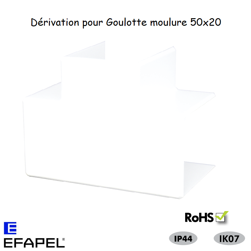 Dérivation pour goulotte série 10 Moulures 50x20 10501ABR