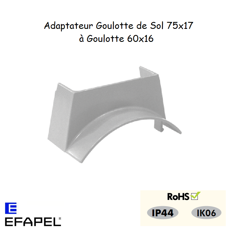 Adaptateur goulotte de sol 75x17 à goulotte 60x16 10127ACZ