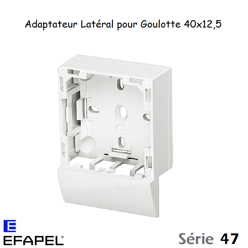Adaptateur latéral pour Goulotte 40x12,5 10058ABR