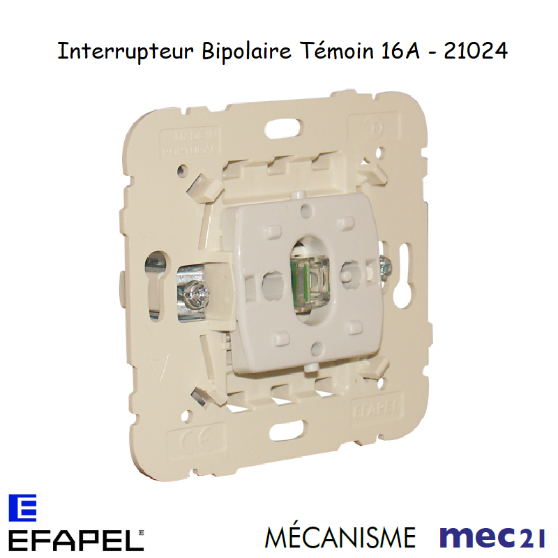 Mécanisme interrupteur bipolaire témoin 20A mec 21024