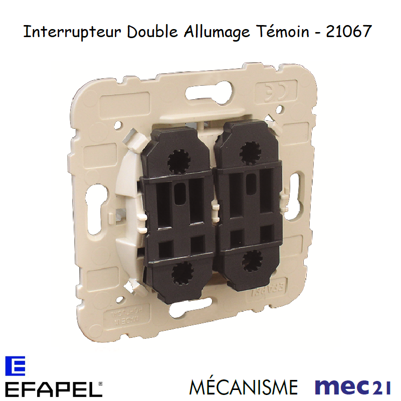 Mécanisme interrupteur double unipolaire témoin  mec 21067