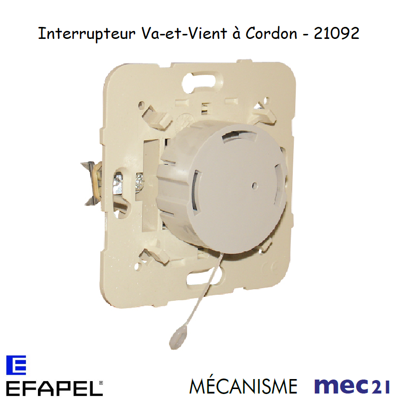 Mécanisme interrupteur va-et-vient avec cordon mec 21092