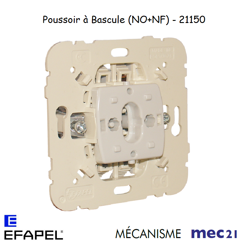 Mécanisme poussoir à bascule NO+NF mec 21150