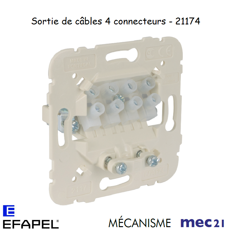Mécanisme sortie de cable 4 connecteurs mec 21174