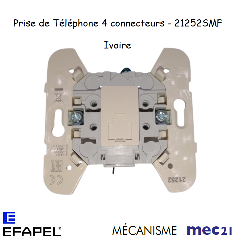 Mécanisme Prise de téléphone 4 conducteurs mec 21252SMF