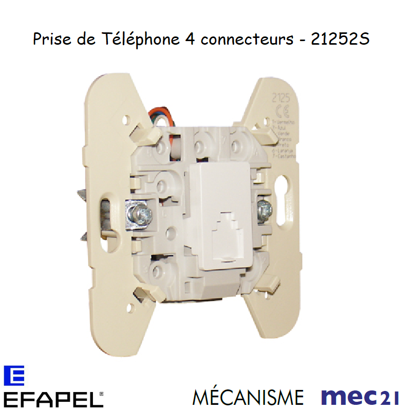 Mécanisme Prise de téléphone 4 conducteurs mec 21255S