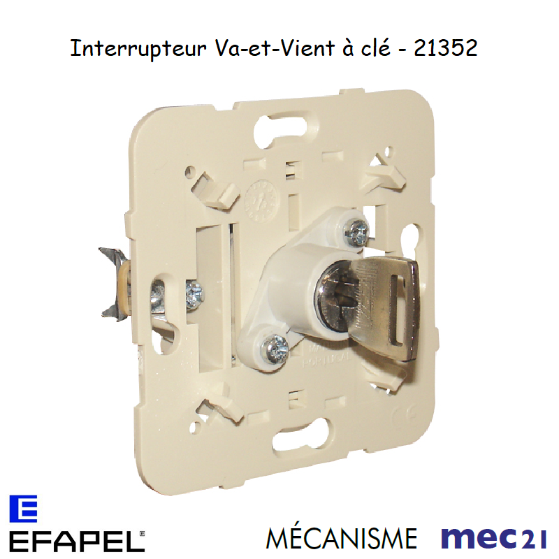 Mécanisme interrupteur va-et-vient à clé mec 21352