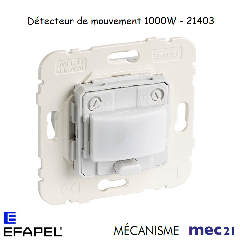 Mécanisme Détecteur de Mouvement installation murale 1000w mec 21403