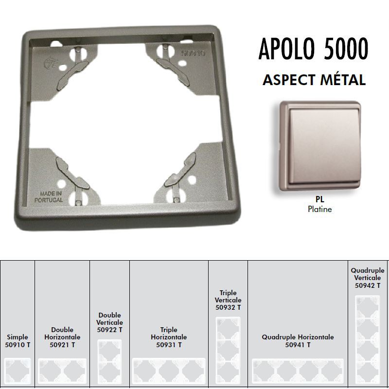 Plaque simple ou multiple Apolo 5000 TPL Platine