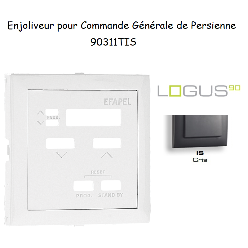 Enjoliveur pour commande générale de persienne Logus 90311TIS Gris