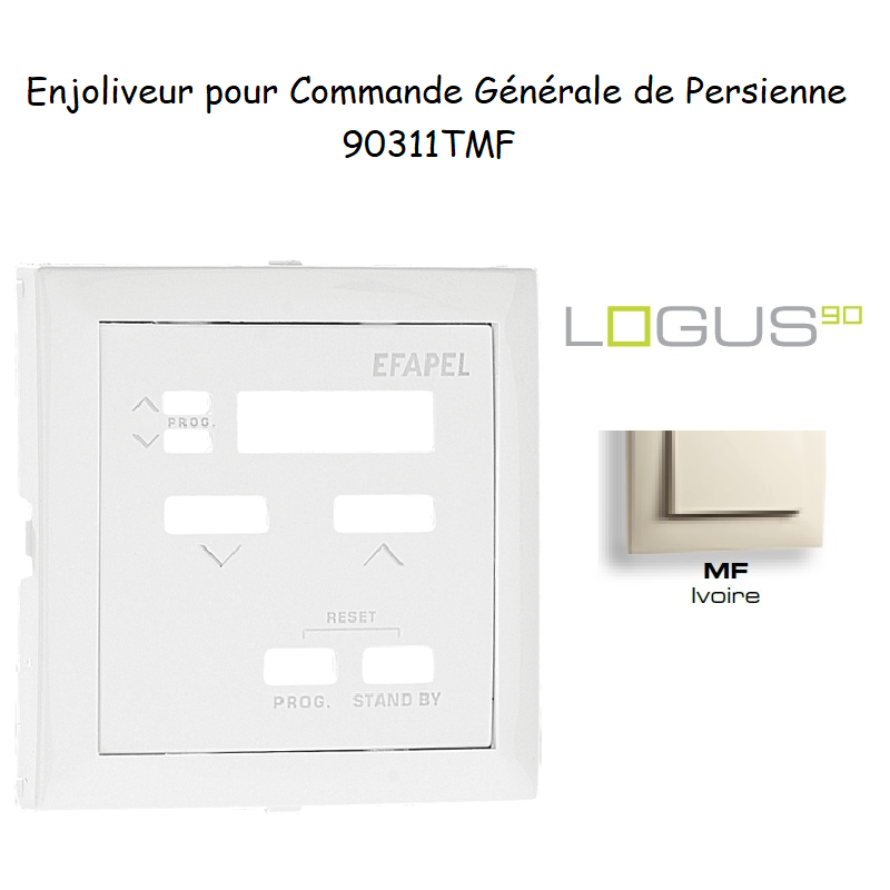 Enjoliveur pour commande générale de persienne Logus 90311TMF Ivoire