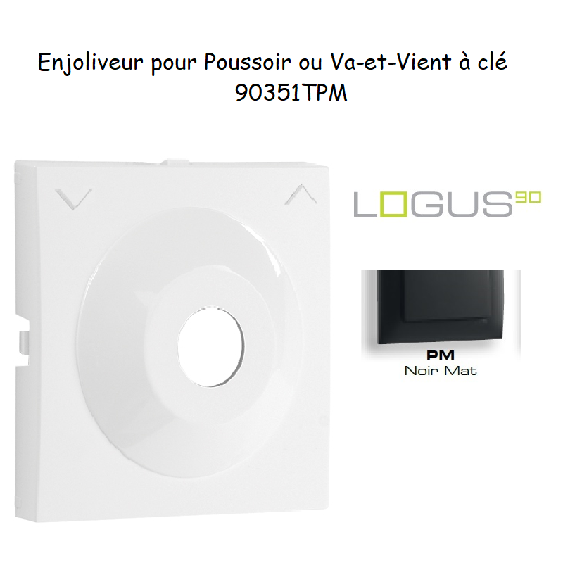Enjoliveur pour poussoir à clé Logus 90351TPM Noir MAT