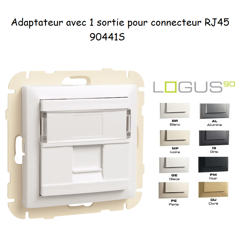 Adaptateur avec 1 module 12 sortie pour connecteur RJ45 Logus 90441S