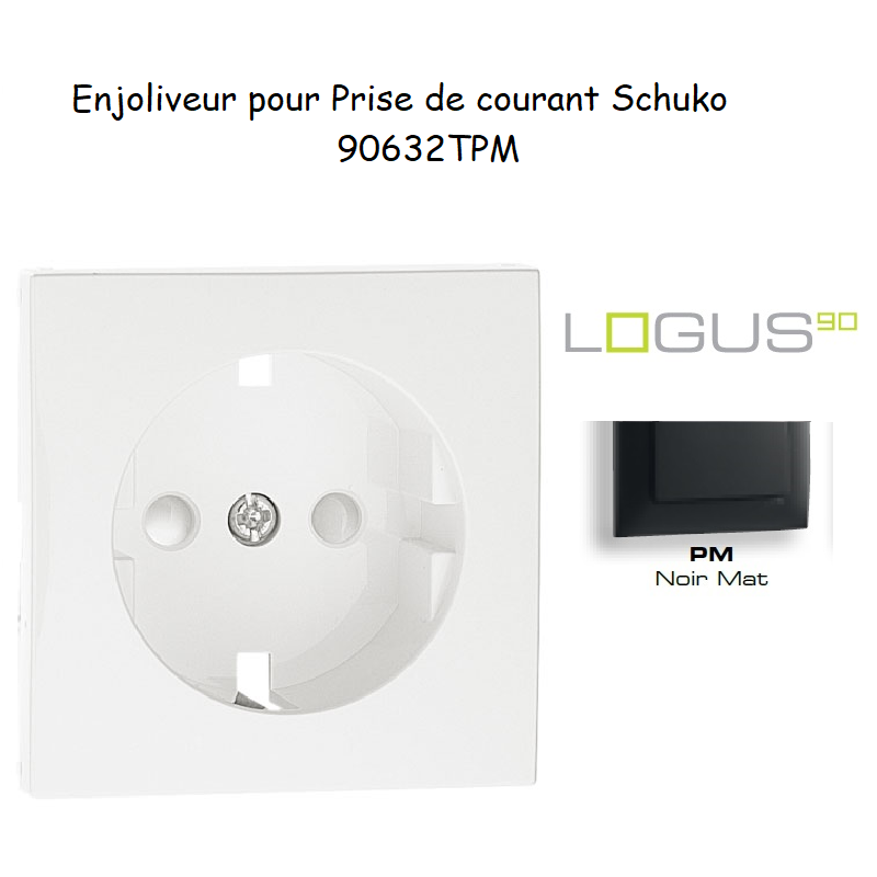 Doigt pour prise de courant schuko LOGUS 90632TPM Noir MAT