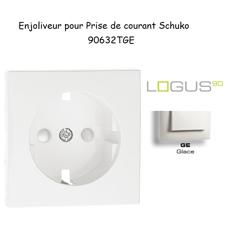 Doigt pour prise de courant schuko LOGUS 90632TGE Glace