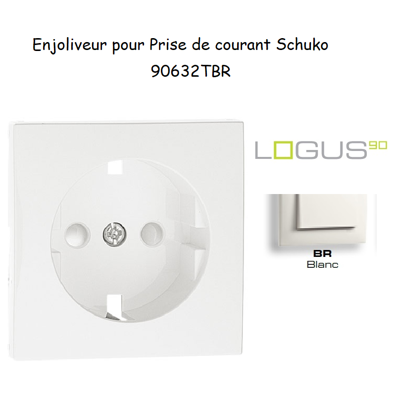 Doigt pour prise de courant schuko LOGUS 90632TBR Blanc