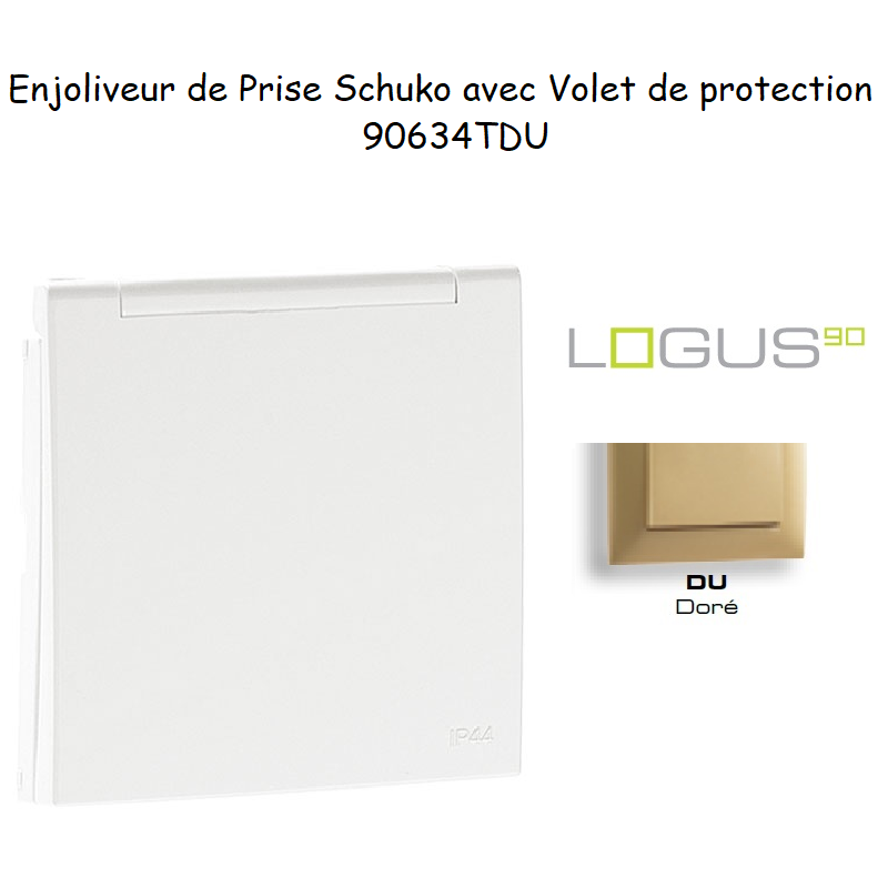 Enjoliveur pour Prise de courant schuko avec volet de protection Logus 90634TDU Doré