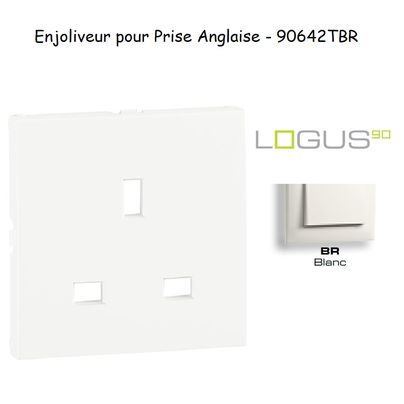 Enjoliveur pour prise de courant anglaise LOGUS 90642TBR Blanc