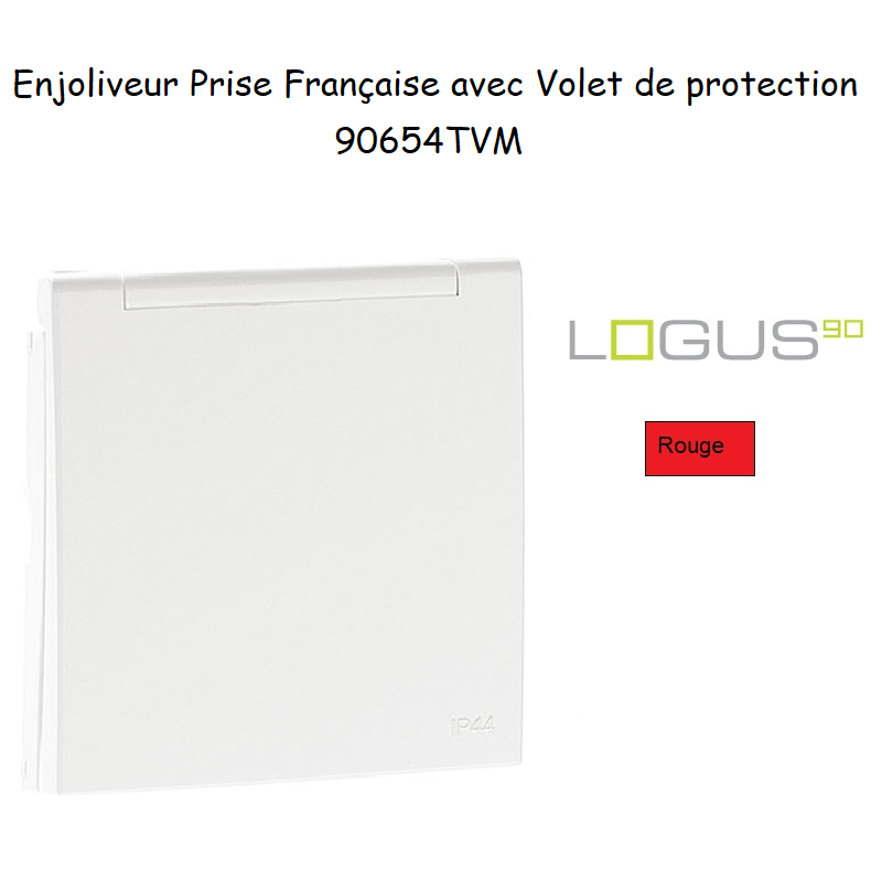 Enjoliveur pour Prise de courant française avec volet de protection Logus 90654TVM Rouge