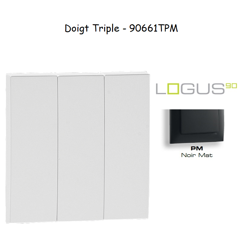 Doigt triple LOGUS 90661TPM Noir MAT