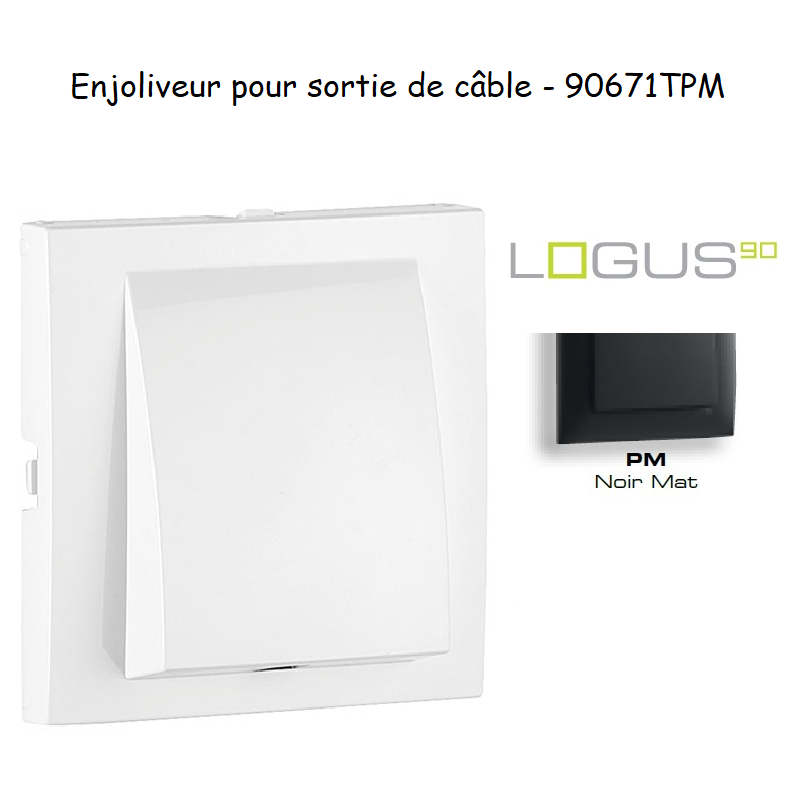 Enjoliveur rosette sortie de câble LOGUS 90671TPM Noir MAT