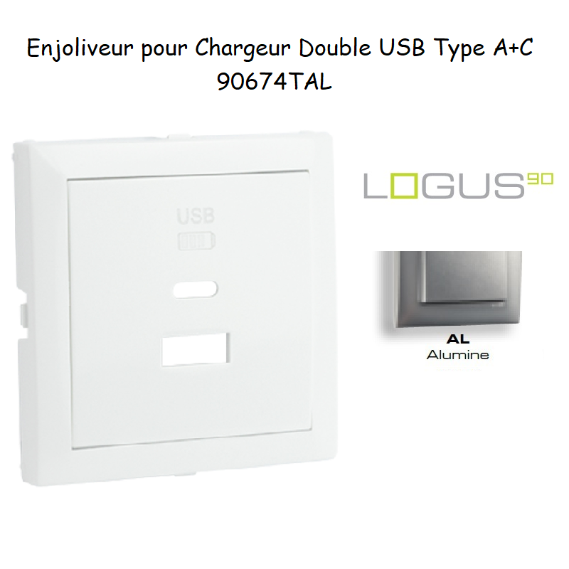 Enjoliveur pour Chargeur Double USB Type A + Type C 90674TAL