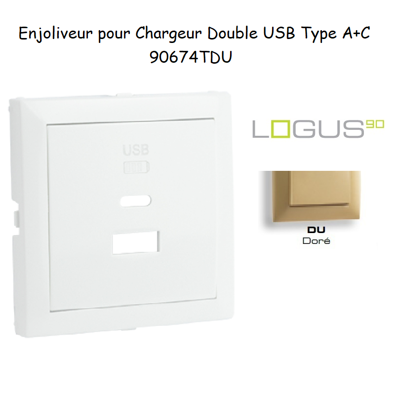 Enjoliveur pour Chargeur Double USB Type A + Type C 90674TDU
