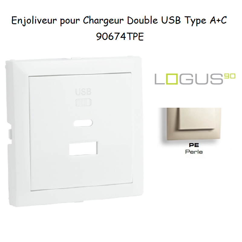 Enjoliveur pour Chargeur Double USB Type A + Type C 90674TPE