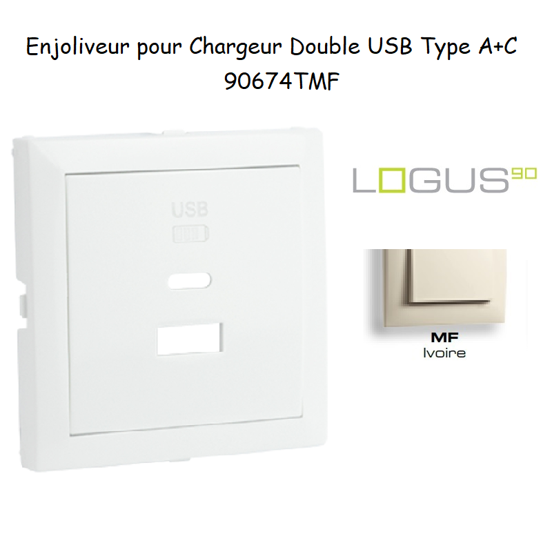 Enjoliveur pour Chargeur Double USB Type A + Type C 90674TMF