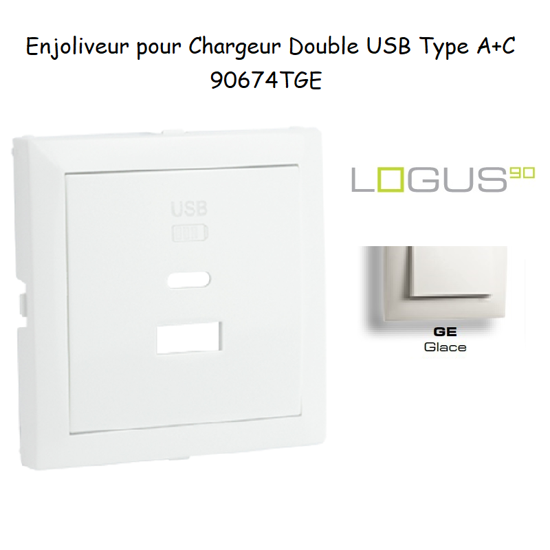 Enjoliveur pour Chargeur Double USB Type A + Type C 90674TGE
