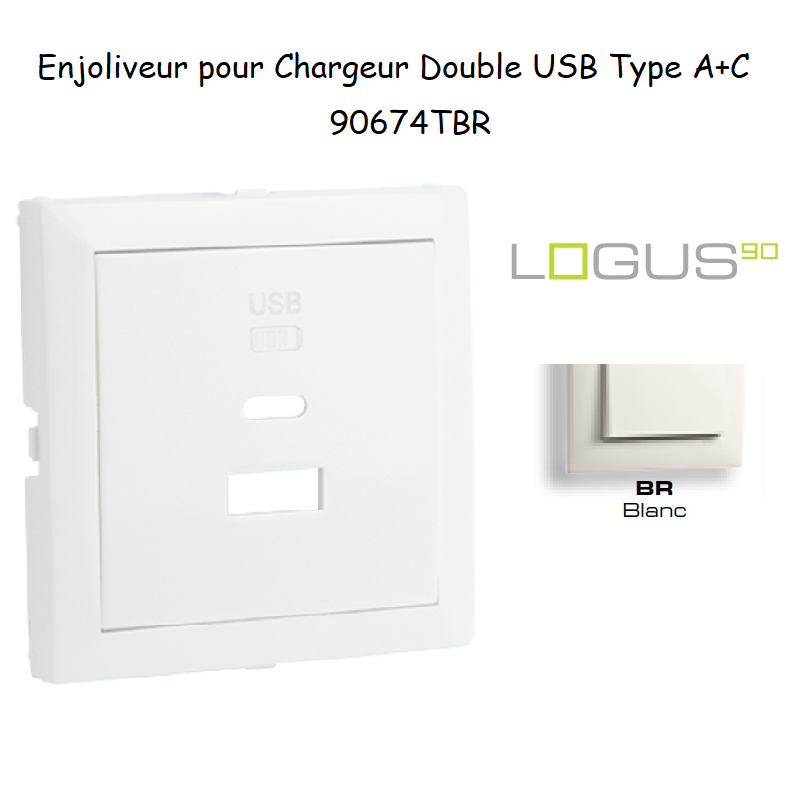 Enjoliveur pour Chargeur Double USB Type A + Type C 90674TBR