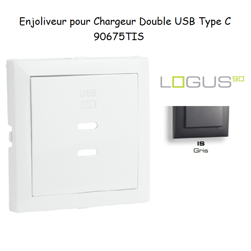 Enjoliveur pour Chargeur Double USB Type C 90675TIS