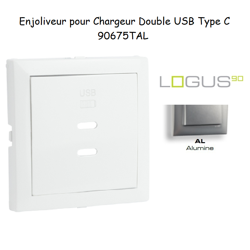 Enjoliveur pour Chargeur Double USB Type C 90675TAL