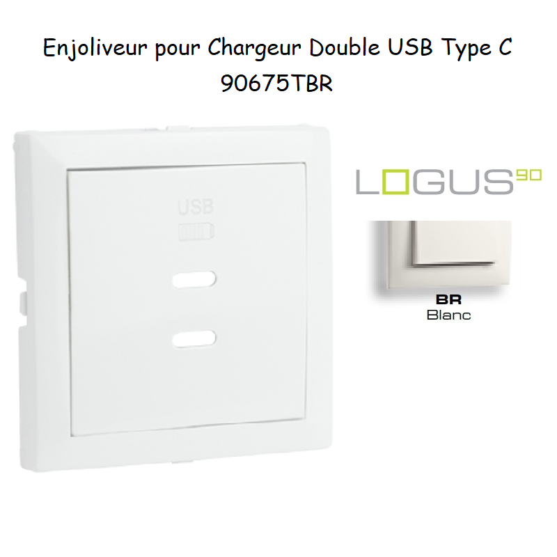 Enjoliveur pour Chargeur Double USB Type C 90675TBR