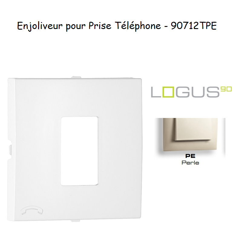Enjoliveur pour prise de téléphone Logus 90712TPE Perle
