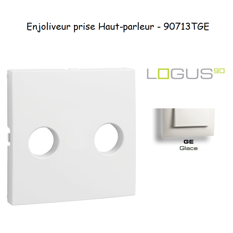 Enjoliveur pour prise de haut parleur avec terminaux à vis Logus 90713TGE Glace
