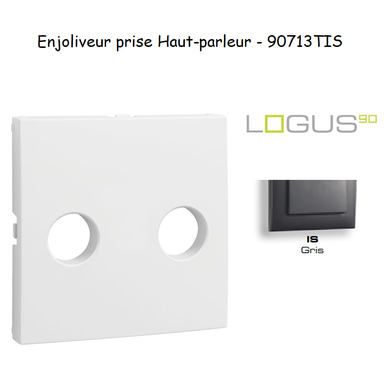 Enjoliveur pour prise de haut parleur avec terminaux à vis Logus 90713TIS Gris