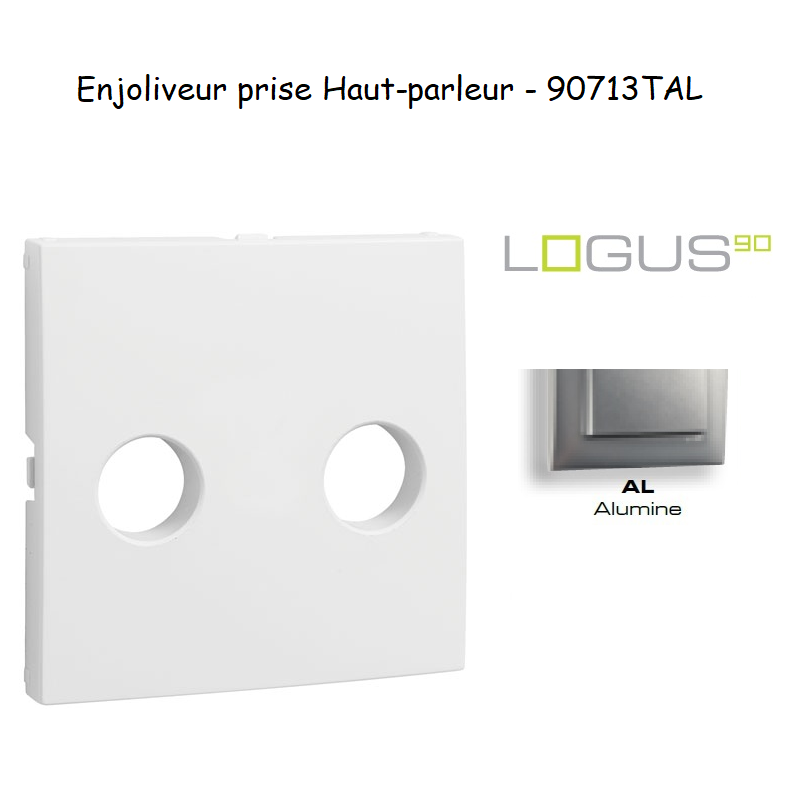 Enjoliveur pour prise de haut parleur avec terminaux à vis Logus 90713TAL Alumine