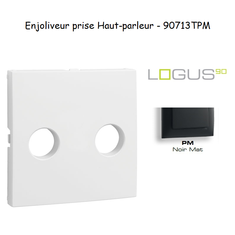 Enjoliveur pour prise de haut parleur avec terminaux à vis Logus 90713TPM Noir MAT
