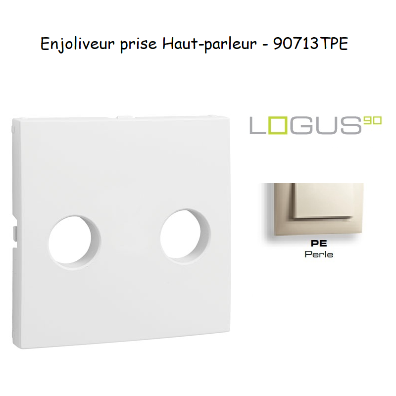 Enjoliveur pour prise de haut parleur avec terminaux à vis Logus 90713TPE Perle