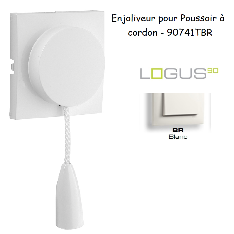 Enjoliveur pour poussoir à cordon LOGUS 90741TBR Blanc