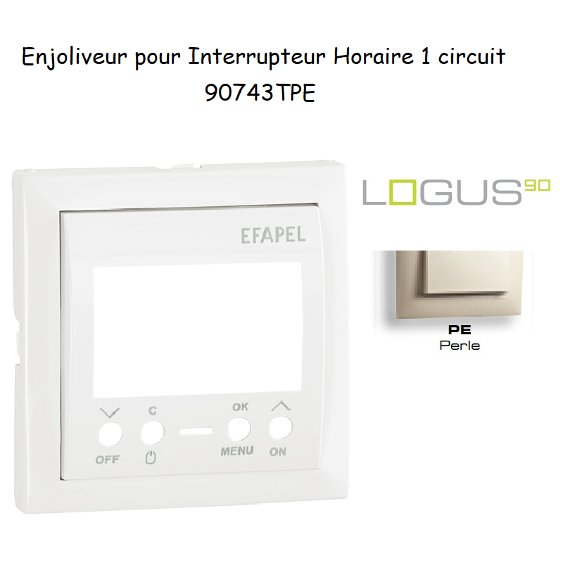 Enjoliveur pour interrupteur horaire 1 circuit LOGUS 90743TPE Perle