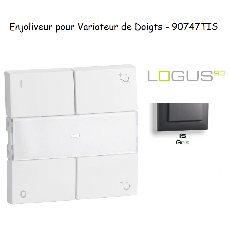 Enjoliveur pour Variateur RLC de doigts Logus 90 90747TIS Gris