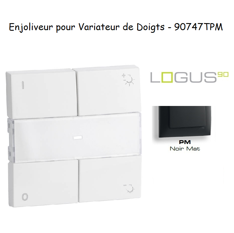Enjoliveur pour Variateur RLC de doigts Logus 90 90747TPM Noir MAT