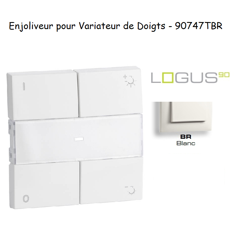 Enjoliveur pour Variateur RLC de doigts Logus 90 90747TBR Blanc