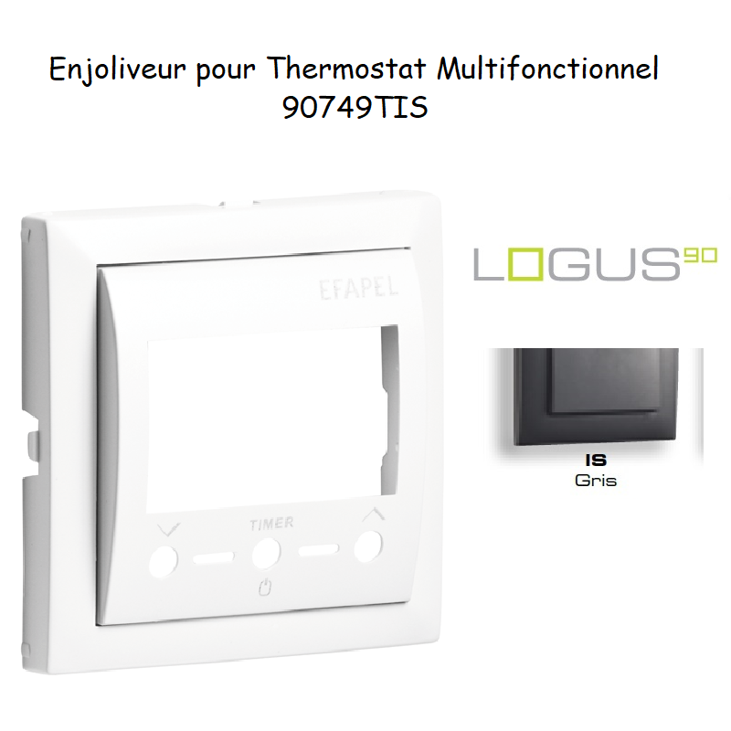 Enjoliveur pour Chonothermostat avec capteur IR Logus 90749 TIS Gris