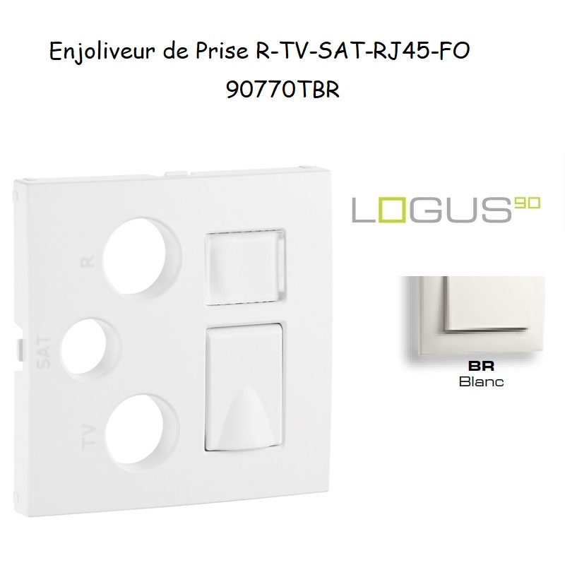 Enjoliveur pour R-TV-SAT-RJ45-FO Logus 90770TBR Blanc